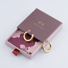 Load image into Gallery viewer, 18K Gold Plated Lightweight Chunky ½” Open Hoops