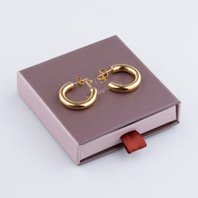 Load image into Gallery viewer, 18K Gold Plated 2” Lightweight Chunky Open Hoops