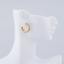 Load image into Gallery viewer, 18K Gold Plated Lightweight Chunky ½” Open Hoops
