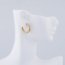 Load image into Gallery viewer, 18K Gold Plated Lightweight Chunky ½” Open Hoops