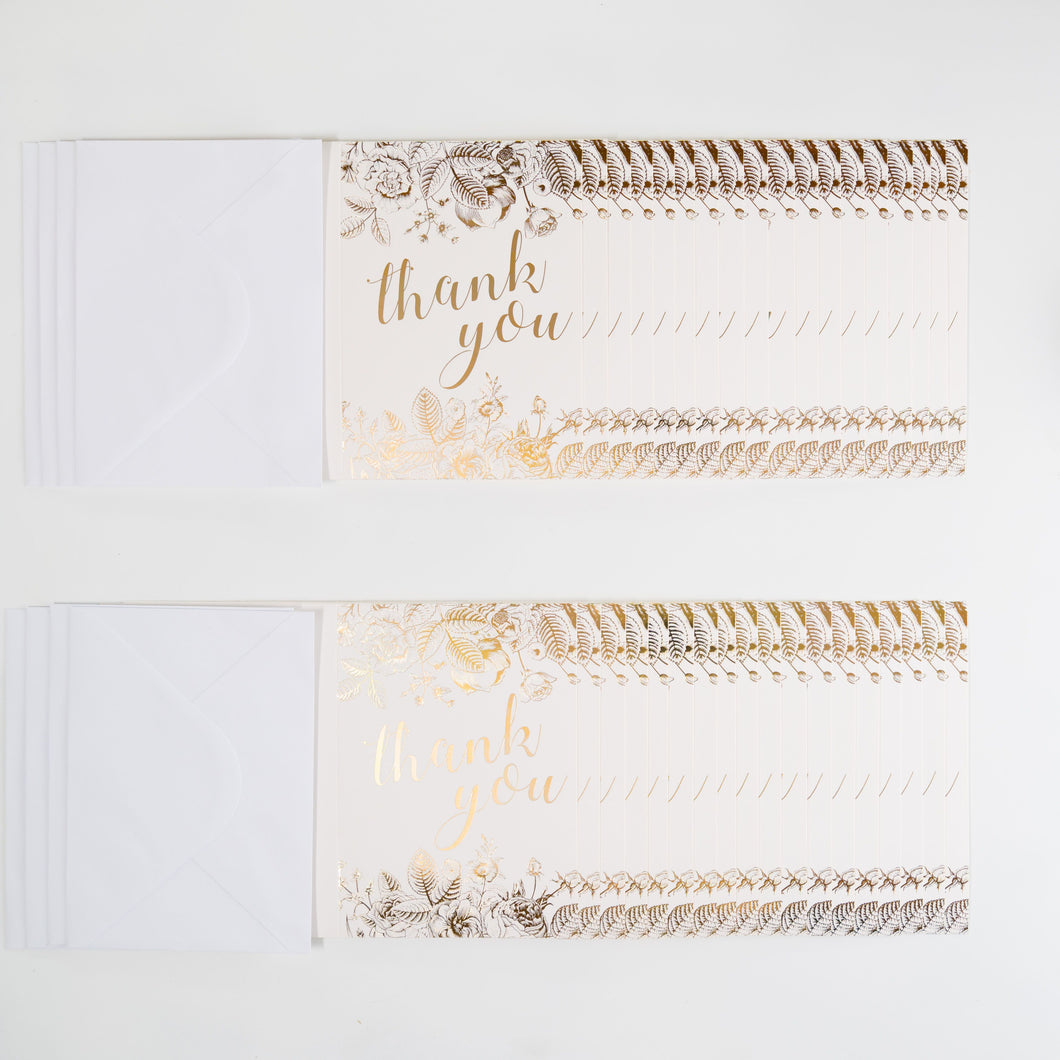 24K Gold Thank You Card Set - 36 Pack