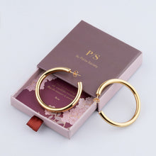 Load image into Gallery viewer, 18K Gold Plated 1” Lightweight Chunky Open Hoops
