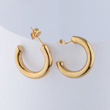 Load image into Gallery viewer, 18K Gold Plated Lightweight Chunky ½” Open Hoops
